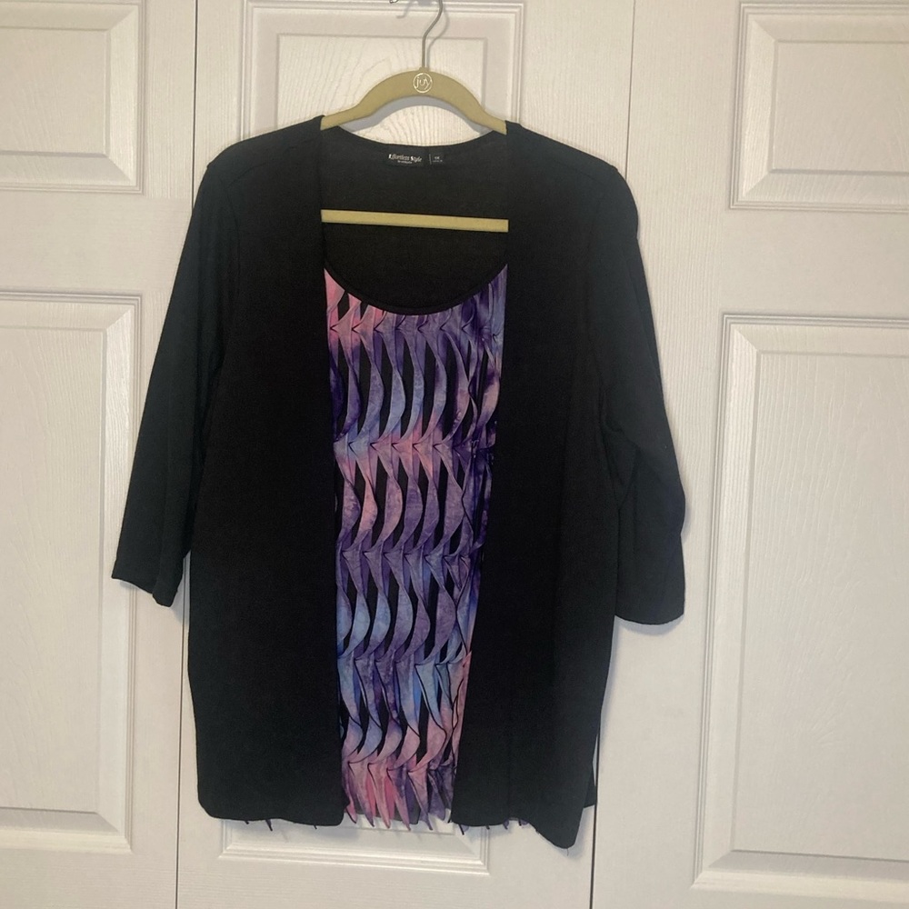 Cardigan Shell Combo Top